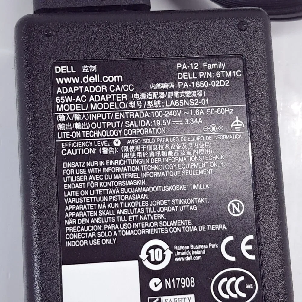 Dell la65ns2-01 AC Adapter 19.5V 3.34A Laptop Charger power cord Genuine oem